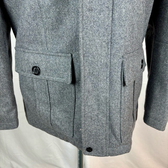Guess 54% Wool Military Army Outdoor Coat– Men’s Medium- Gray Safari Rare Luxury - Picture 5 of 15